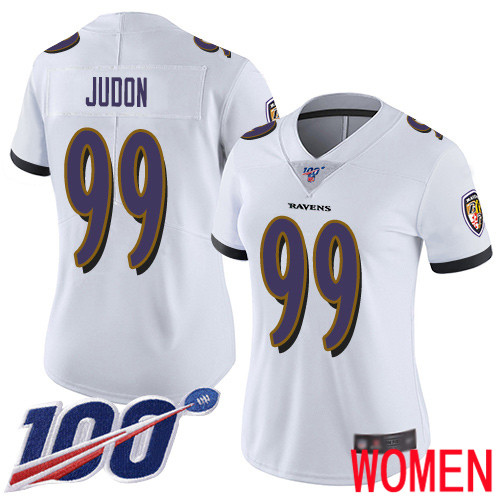 Baltimore Ravens Limited White Women Matt Judon Road Jersey NFL Football 99 100th Season Vapor Untouchable